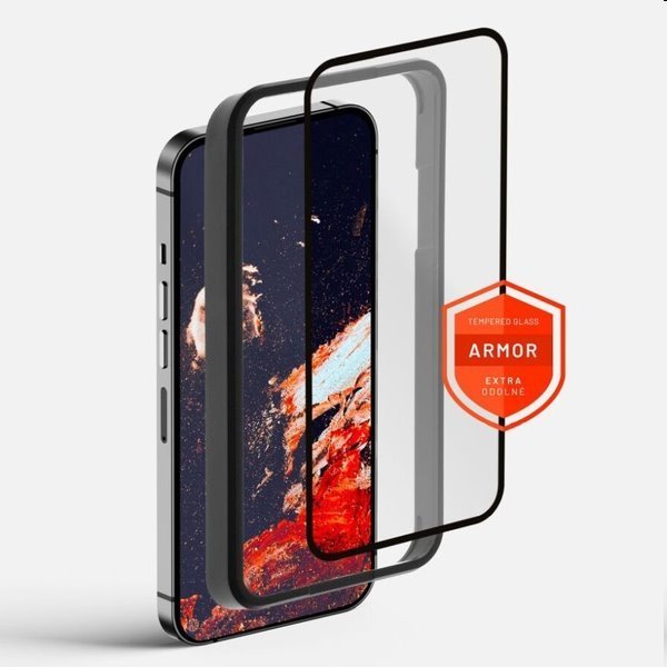 FIXED Armor prémium edzett védőüveg Apple iPhone 15 számára, fekete