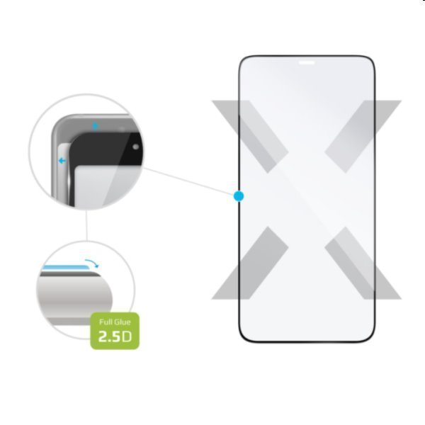 FIXED Full-Cover Edzett védőüveg Apple iPhone 15 számára, fekete