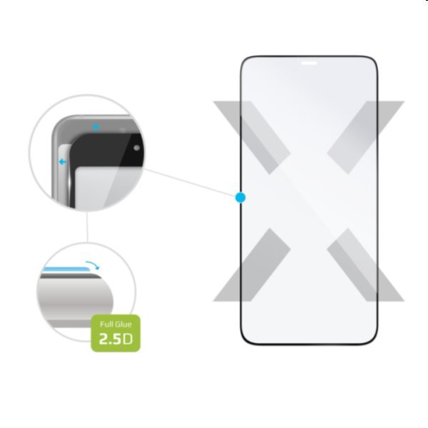 FIXED Full-Cover Edzett védőüveg Apple iPhone 15 Pro számára, fekete