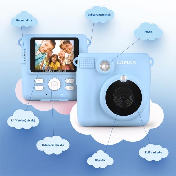 Lamax InstaKid1 fényképezőgép gyerekeknek kék