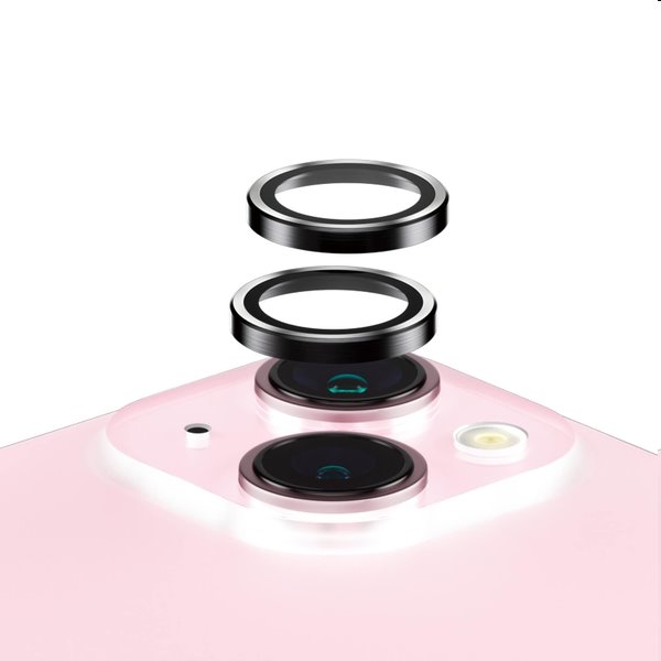 PanzerGlass Védőtok a fényképezőgép lencséjére Hoops Apple iPhone 15/15 Plus számára, fekete