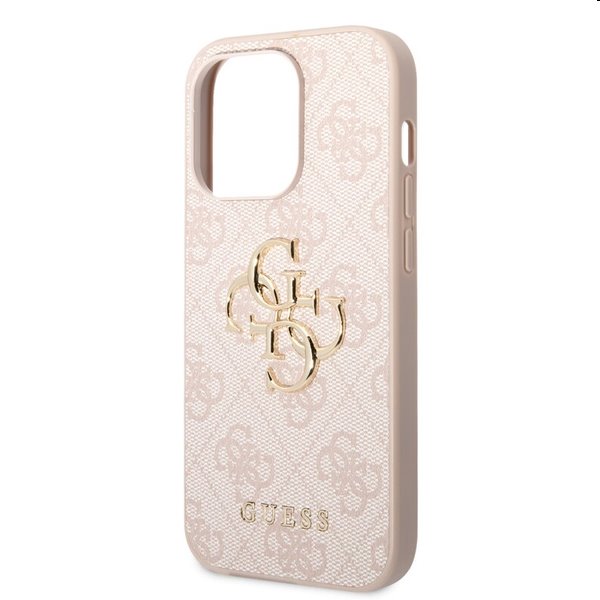 Guess PU 4G Metal Logo tok iPhone 15 Pro. számára rózsaszín