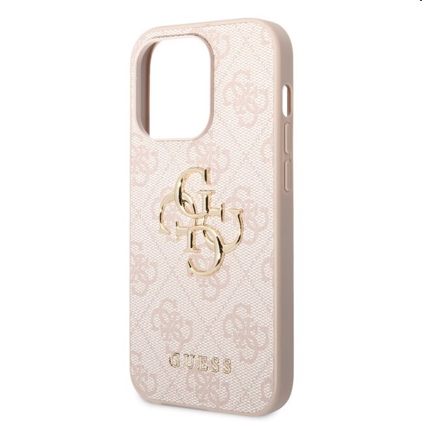 Guess PU 4G Metal Logo tok iPhone 15 Pro. számára rózsaszín Guess PU 4G Metal Logo tok iPhone 15 Pro. számára rózsaszín