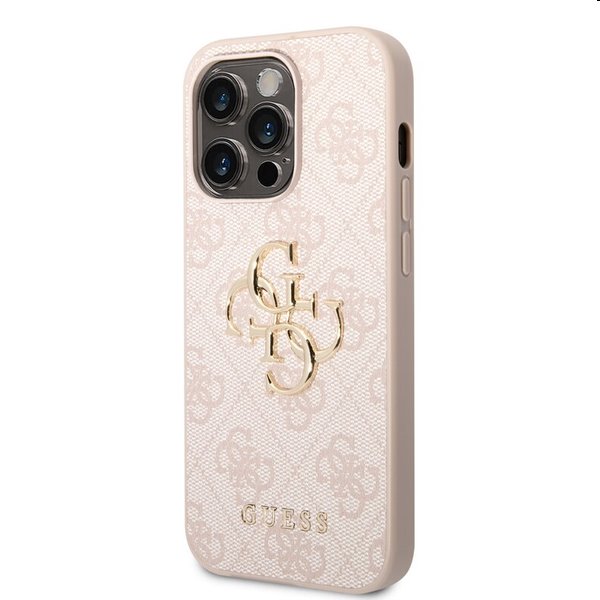 Guess PU 4G Metal Logo tok iPhone 15 Pro. számára rózsaszín