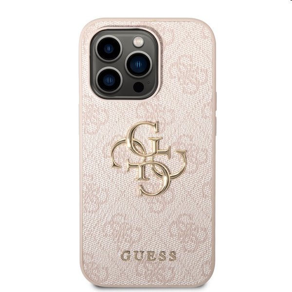 Guess PU 4G Metal Logo tok iPhone 15 Pro. számára rózsaszín