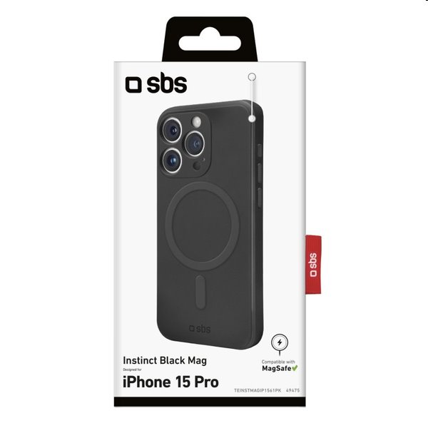 SBS Instinct tok  MagSafe-vel Apple iPhone 15 Pro számára, fekete