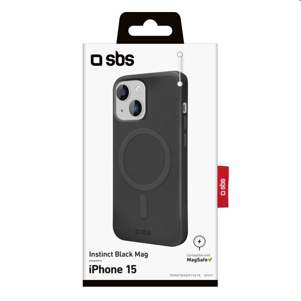 SBS Instinct tok  MagSafe-vel Apple iPhone 15 számára, fekete