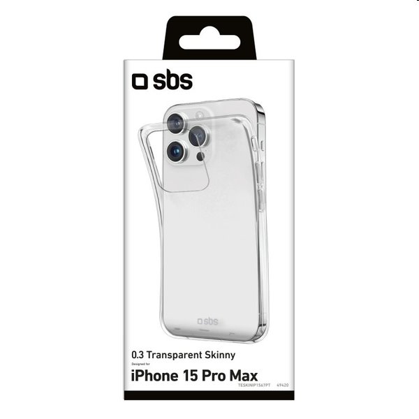 SBS Skinny tok Apple iPhone 15 Pro Max számára, átlátszó