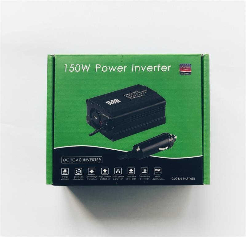 EUROCASE feszültségváltó DC/AC, 12V/230V, 150W, USB 2*5V/500mA, autós csatlakozó (MT-MX150)