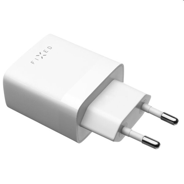 FIXED Set Hálózati töltő 2xUSB a kábel USB/Lightning 1m MFI, 17W Okos gyorstöltés, fehér