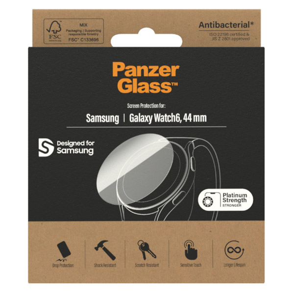 PanzerGlass Flat Glass AB védőüveg Samsung Galaxy Watch 6 44 mm számára, clear