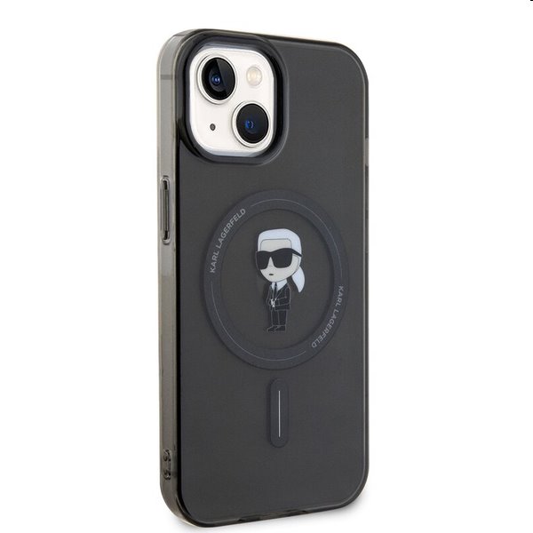 Puzdro Karl Lagerfeld IML Ikonik MagSafe Apple iPhone 15 számára, fekete