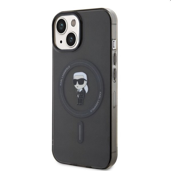 Puzdro Karl Lagerfeld IML Ikonik MagSafe Apple iPhone 15 számára, fekete