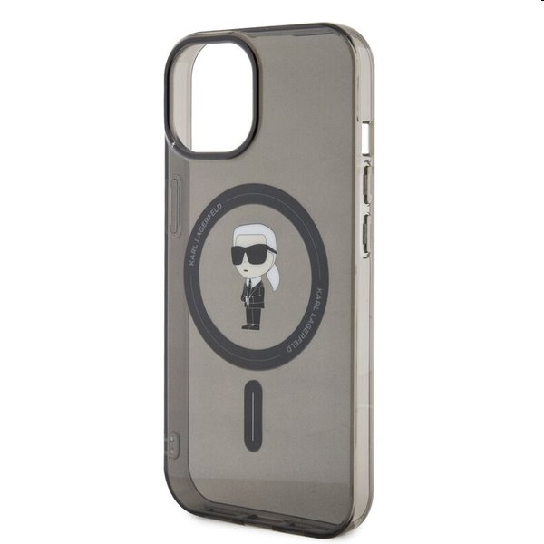 Puzdro Karl Lagerfeld IML Ikonik MagSafe Apple iPhone 15 számára, fekete Puzdro Karl Lagerfeld IML Ikonik MagSafe Apple iPhone 15 számára, fekete