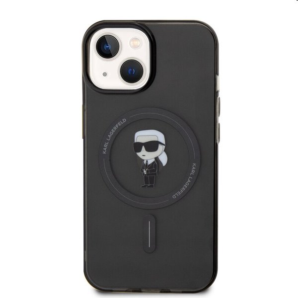 Puzdro Karl Lagerfeld IML Ikonik MagSafe Apple iPhone 15 számára, fekete