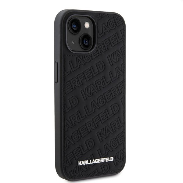 Karl Lagerfeld PU Quilted Pattern tok Apple iPhone 15 számára, fekete Karl Lagerfeld PU Quilted Pattern tok Apple iPhone 15 számára, fekete
