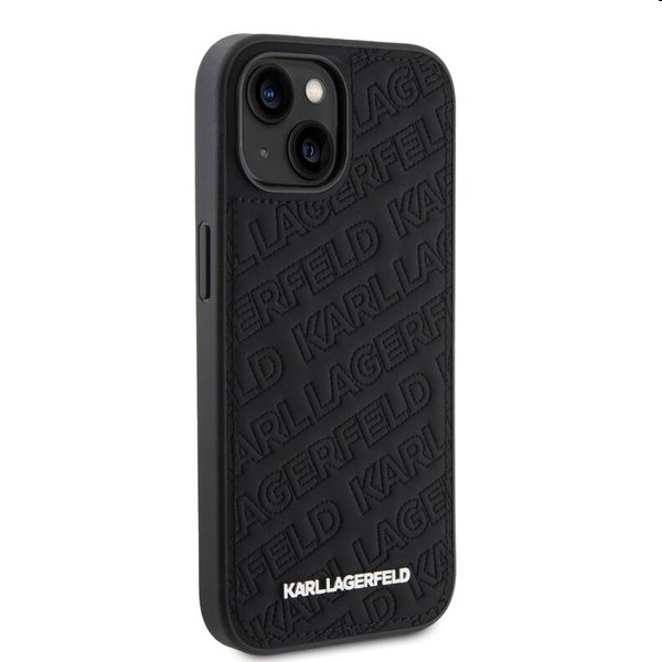 Karl Lagerfeld PU Quilted Pattern tok Apple iPhone 15 számára, fekete