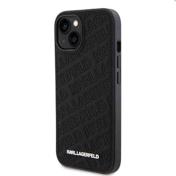 Karl Lagerfeld PU Quilted Pattern tok Apple iPhone 15 számára, fekete Karl Lagerfeld PU Quilted Pattern tok Apple iPhone 15 számára, fekete