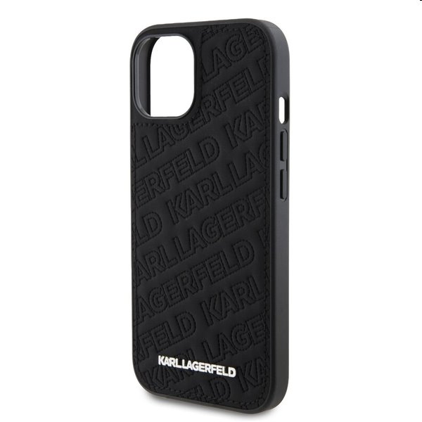 Karl Lagerfeld PU Quilted Pattern tok Apple iPhone 15 számára, fekete Karl Lagerfeld PU Quilted Pattern tok Apple iPhone 15 számára, fekete