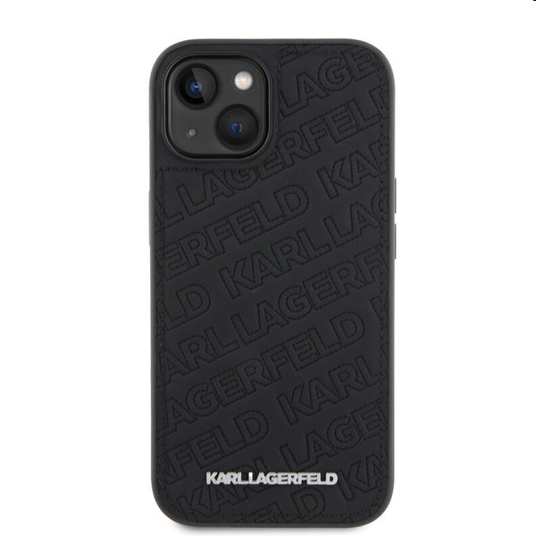 Karl Lagerfeld PU Quilted Pattern tok Apple iPhone 15 számára, fekete