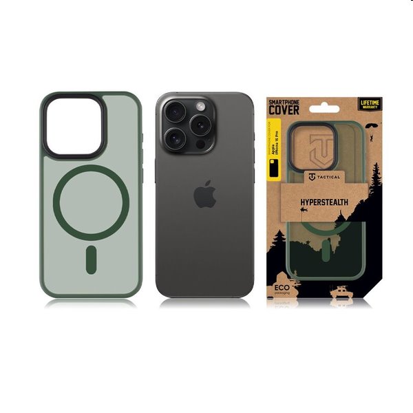 Tactical MagForce Hyperstealth tok Apple iPhone 15 Pro számára, zöld Tactical MagForce Hyperstealth tok Apple iPhone 15 Pro számára, zöld