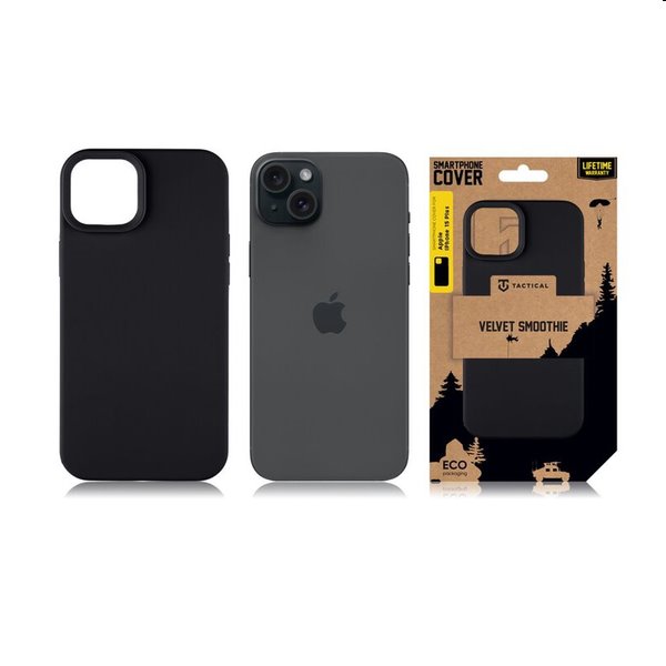Tactical Velvet Smoothie tok Apple iPhone 15 Plus számára, fekete
