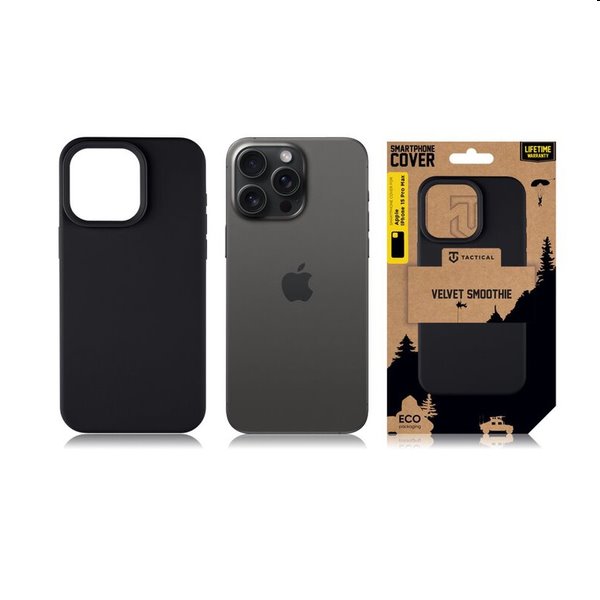 Tactical Velvet Smoothie tok Apple iPhone 15 Pro Max számára, fekete