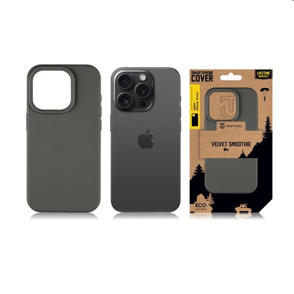 Tactical Velvet Smoothie tok Apple iPhone 15 Pro Max számára, szürke Tactical Velvet Smoothie tok Apple iPhone 15 Pro Max számára, szürke