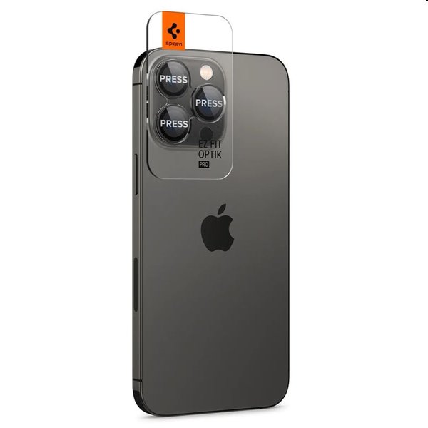 Spigen EZ Fit Optik Pro edzett üveg Apple iPhone iPhone 15 Pro/15 Pro Max/14 Pro/14 Pro Max számára, 2 darab