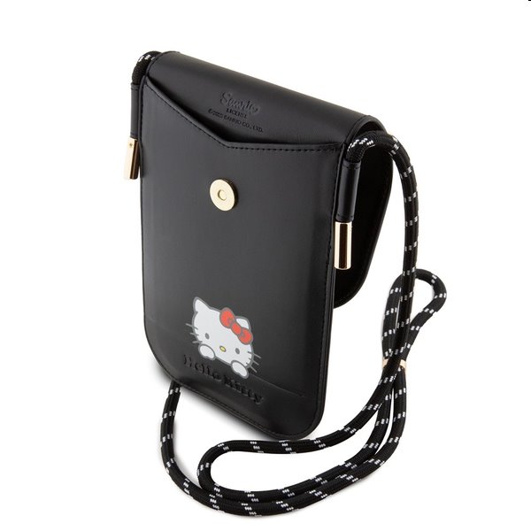 Hello Kitty PU Daydreaming Logo Leather Wallet Phone Bag, fekete Hello Kitty PU Daydreaming Logo Leather Wallet Phone Bag, fekete