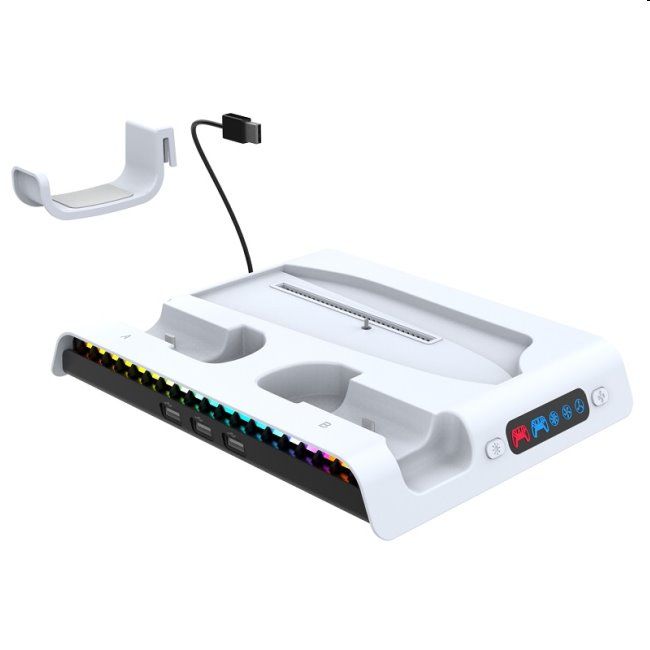 iPega PlayStation 5 Slim, Dualsense, Pulse 3D RGB dock w/ cooling, white iPega PlayStation 5 Slim, Dualsense, Pulse 3D RGB dock w/ cooling, white