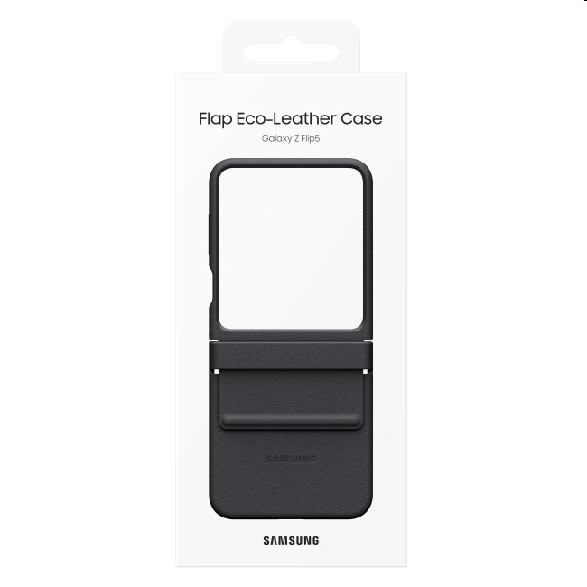 Eco-Leather Cover tok Samsung Galaxy Z Flip5 számára, fekete