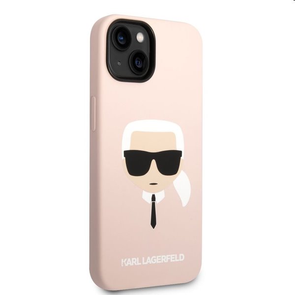 Karl Lagerfeld MagSafe Liquid Silicone Karl Head tok Apple iPhone 14 számára, rózsaszín
