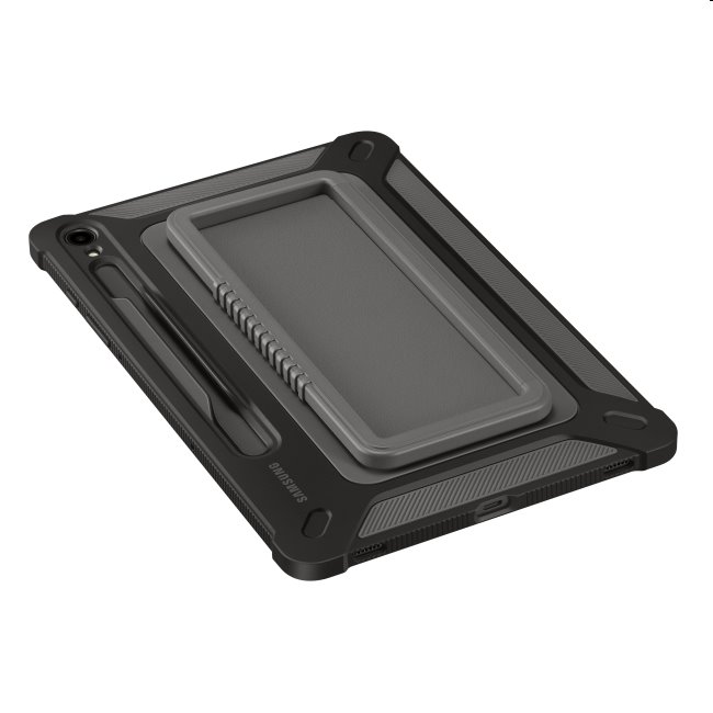 Standing Outdoor Cover tok Samsung Galaxy Tab S9 Plus számára, fekete