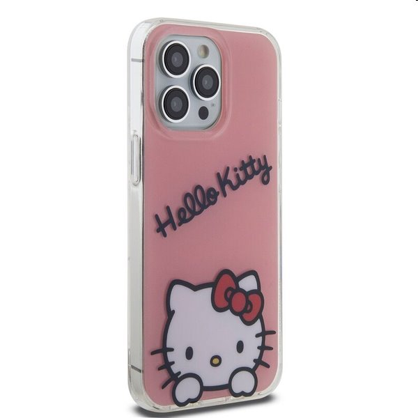Hello Kitty IML Daydreaming Logo hátlapi tok Apple iPhone 13 Pro számára, rózsaszín