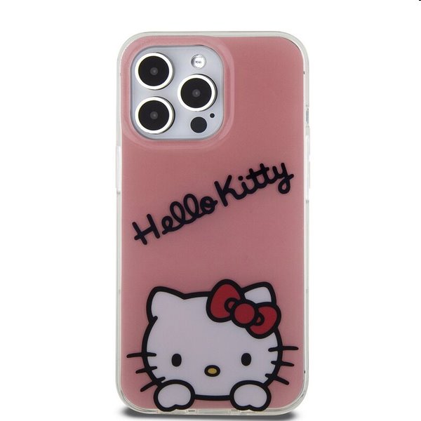 Hello Kitty IML Daydreaming Logo hátlapi tok Apple iPhone 13 Pro számára, rózsaszín