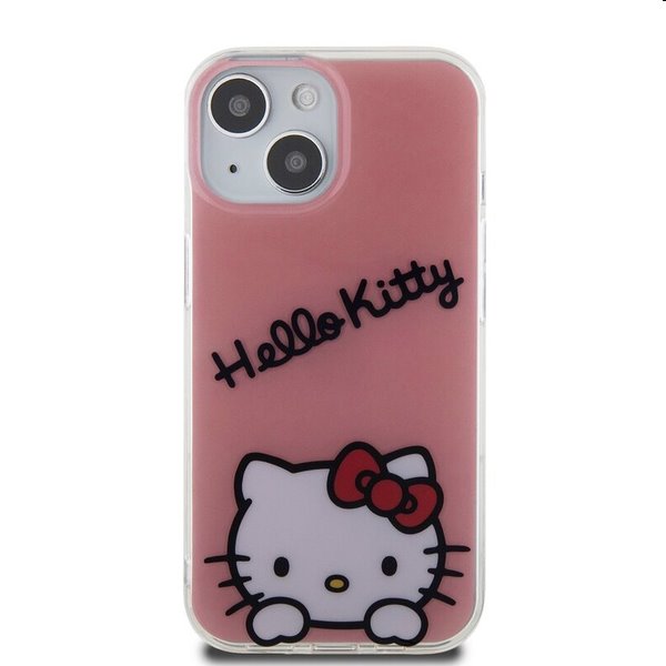 Hello Kitty IML Daydreaming Logo hátlapi tok Apple iPhone 15 számára, rózsaszín