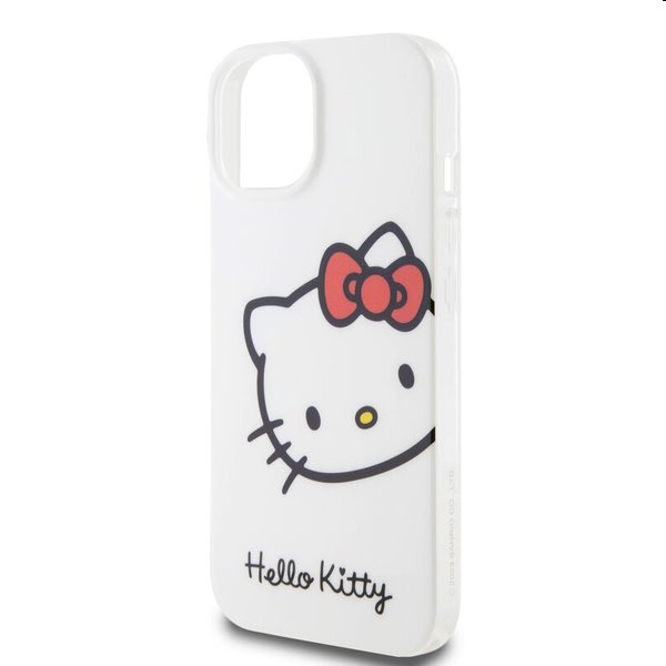 Hello Kitty IML Head Logo hátlapi tok Apple iPhone 15 számára, fehér