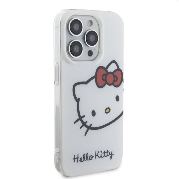 Hello Kitty IML Head Logo hátlapi tok Apple iPhone 15 Pro számára, fehér