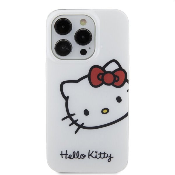 Hello Kitty IML Head Logo hátlapi tok Apple iPhone 15 Pro számára, fehér
