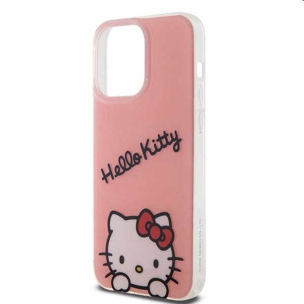 Hello Kitty IML Daydreaming Logo hátlapi tok Apple iPhone 15 Pro Max számára, rózsaszín