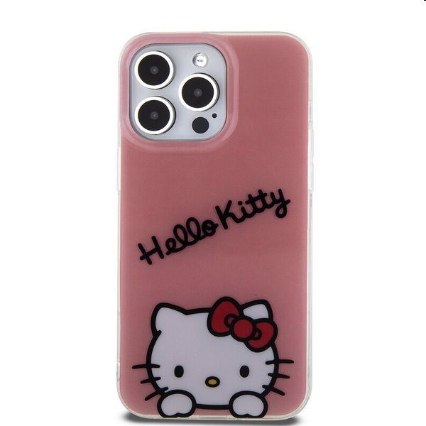 Hello Kitty IML Daydreaming Logo hátlapi tok Apple iPhone 15 Pro Max számára, rózsaszín