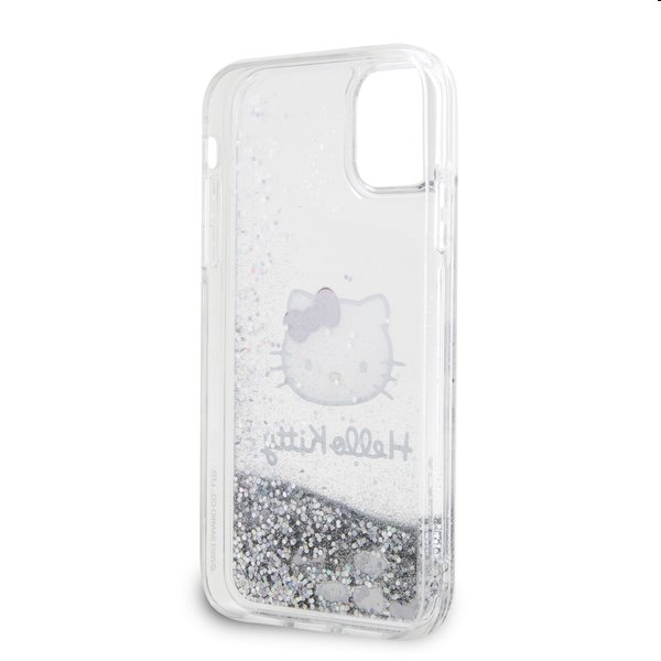 Hello Kitty Liquid Glitter Electroplating Head Logo hátlapi tok Apple iPhone 11 számára, átlátszó
