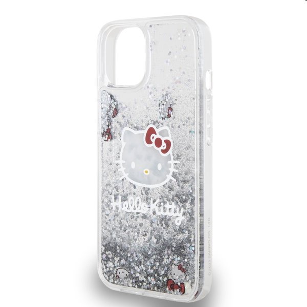 Hello Kitty Liquid Glitter Electroplating Head Logo hátlapi tok Apple iPhone 12/12 Pro számára, átlátszó