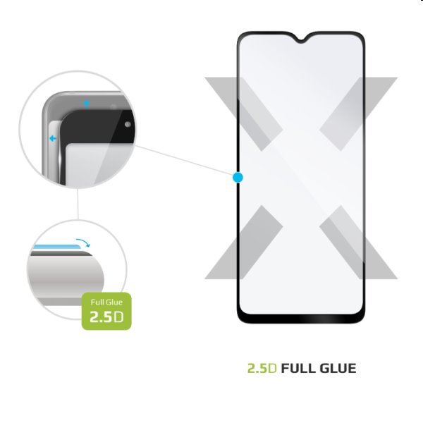 FIXED Full-Cover Edzett védőüveg Samsung Galaxy A05s számára, fekete