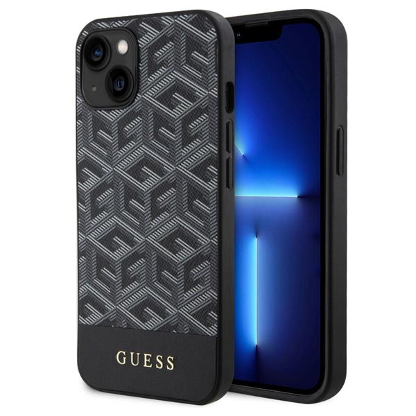 Guess PU G Cube MagSafe Hátlapi tok iPhone 15 számára, fekete