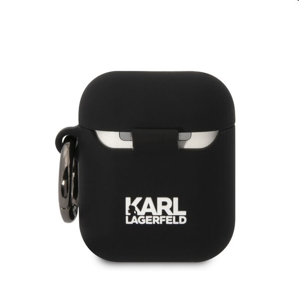 Karl Lagerfeld 3D Logo NFT Karl and Choupette szilikontok Apple AirPods 1/2 számára, fekete