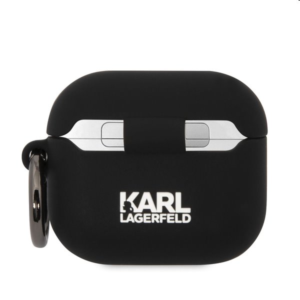 Karl Lagerfeld 3D Logo NFT Karl and Choupette szilikontok Apple AirPods 3 számára, fekete Karl Lagerfeld 3D Logo NFT Karl and Choupette szilikontok Apple AirPods 3 számára, fekete