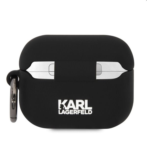 Karl Lagerfeld 3D Logo NFT Karl and Choupette szilikontok Apple AirPods Pro számára, fekete