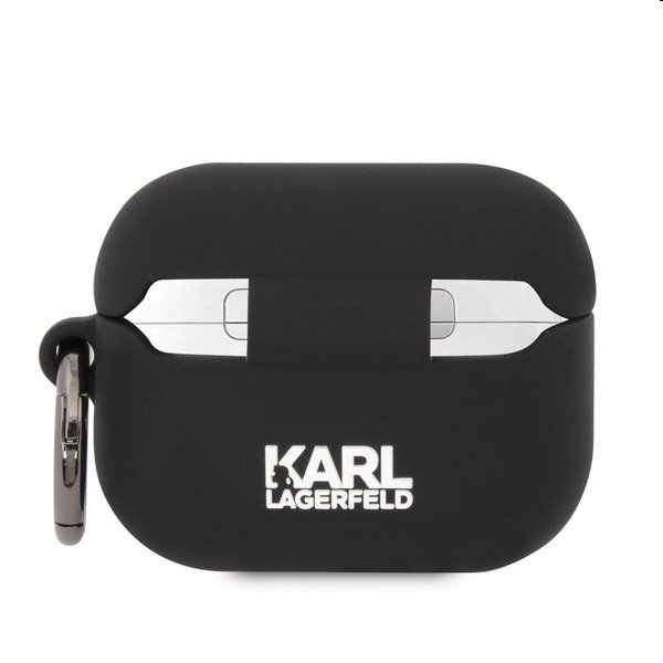 Karl Lagerfeld 3D Logo NFT Karl Head szilikontok Apple AirPods Pro számára, fekete